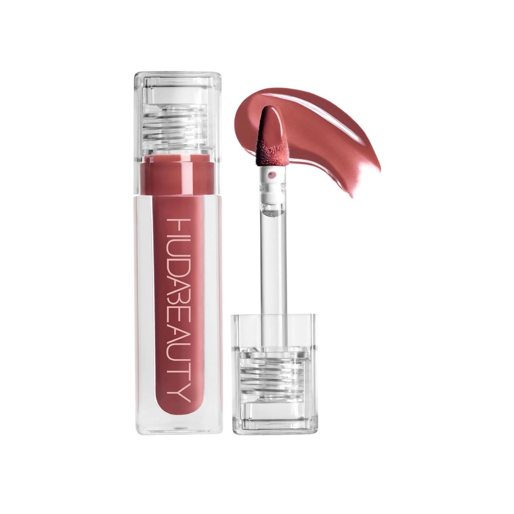 Huda Beauty Faux Filler Extra Shine Lip Gloss Bombshell Pinky Brown Nude